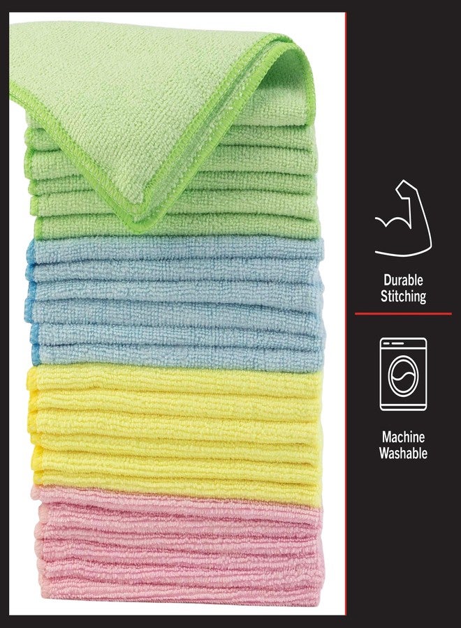 Stalwart Microfiber Cleaning Cloth Set - 24-Pack of Microfiber Towels for Cars, Home, and Kitchen - Lint-Free Absorbent 12.6-Inch Cleaning Rags - Image 4